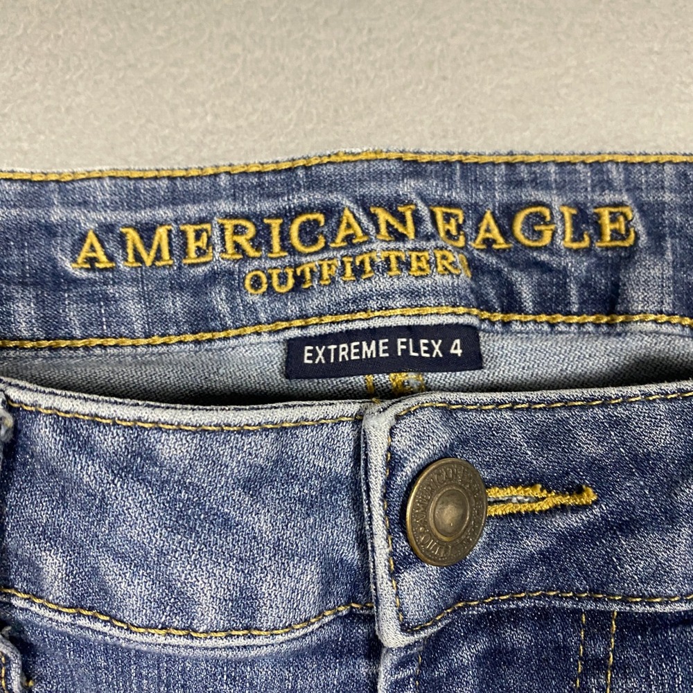 American Eagle Original Straight Jeans Mens 33x32 Blue Extreme Flex 4 Stretch - Picture 7 of 7